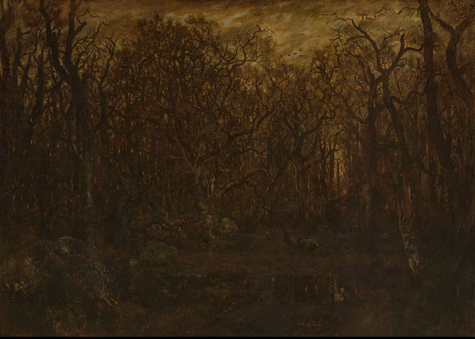 The Forest in Winter at Sunset