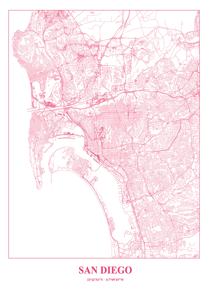 San Diego Pink Map