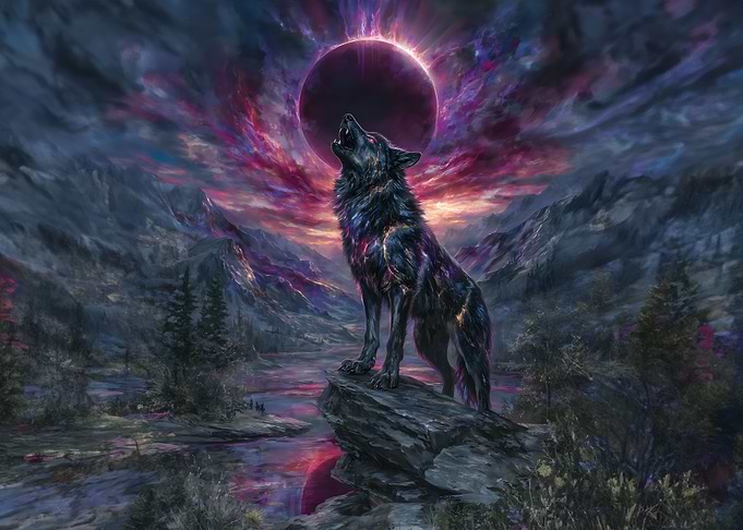 Wolf Howling at Cosmic Eclipse