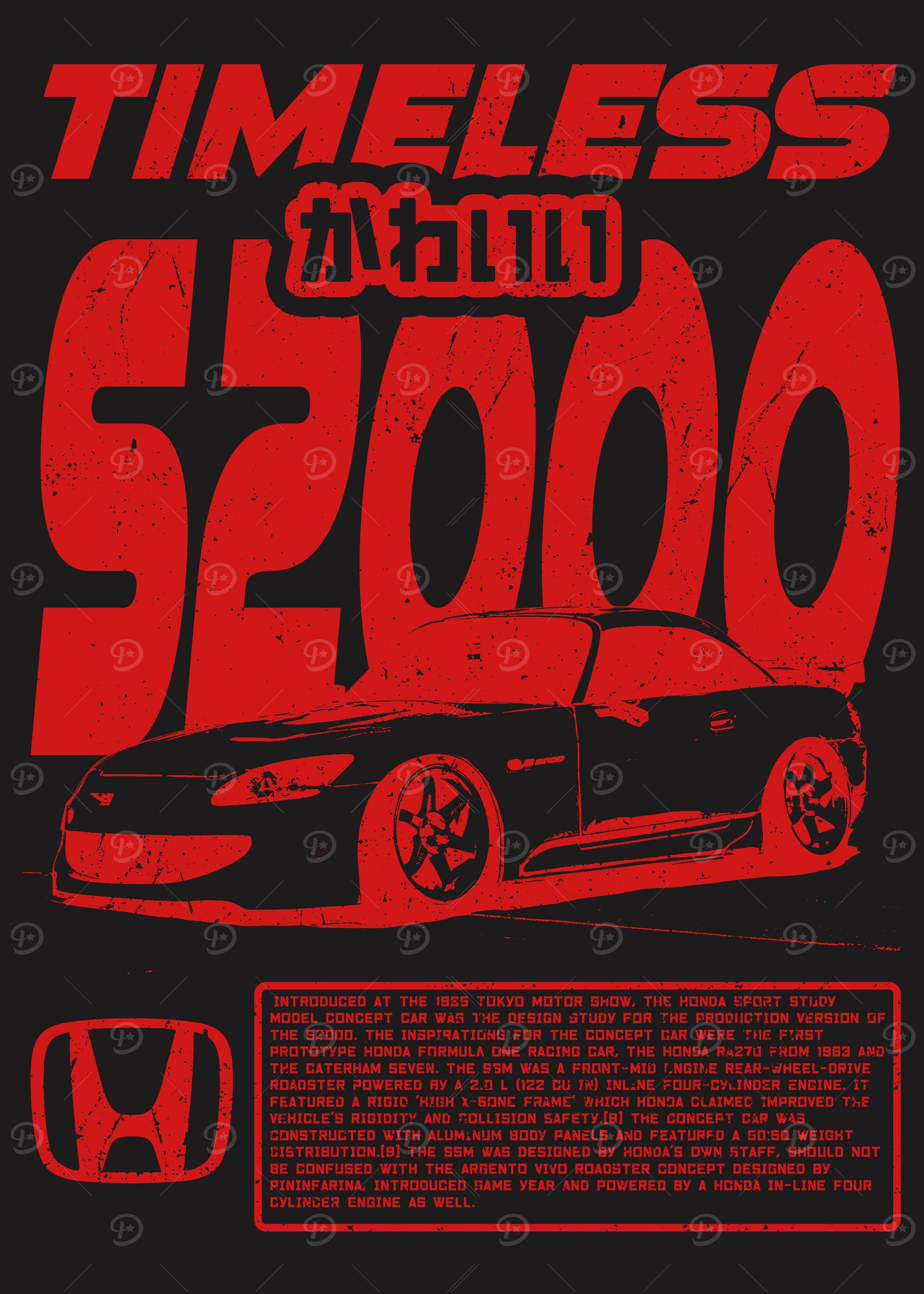 Timeless Honda S2000 Red on Black Vintage