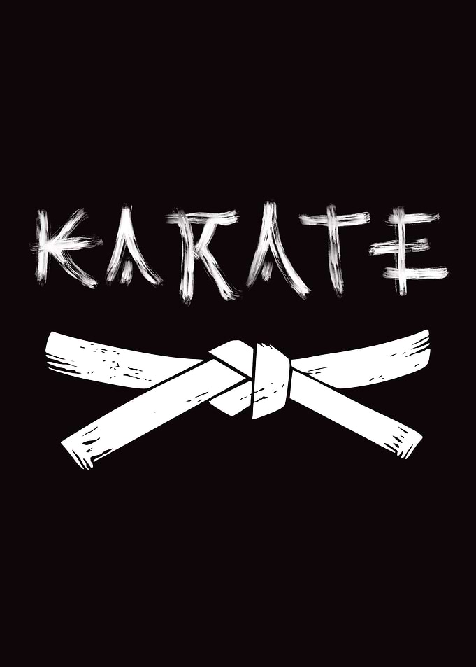 Karate Belt on Black Background