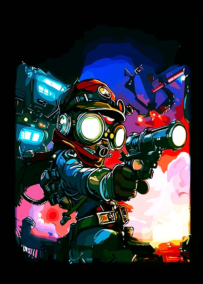 Steampunk Soldier with Gun