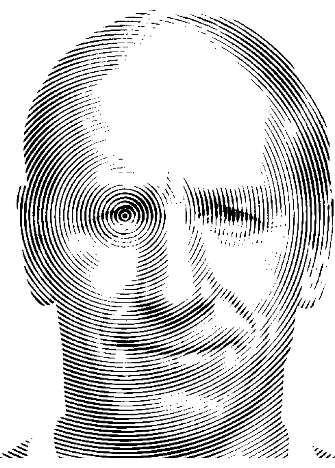 Portrait Bobby Carlton with Concentric Lines