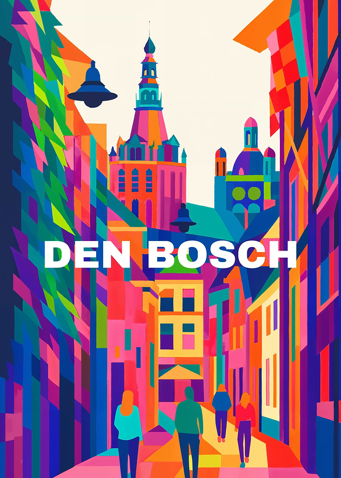 Den Bosch Colorful Cityscape Illustration