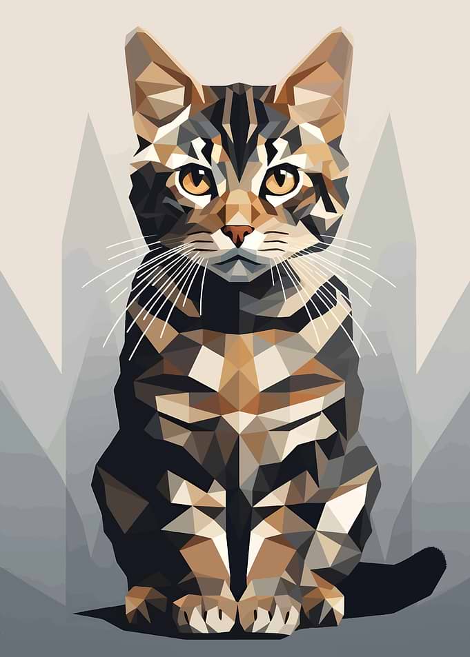 Geometric Cat Portrait