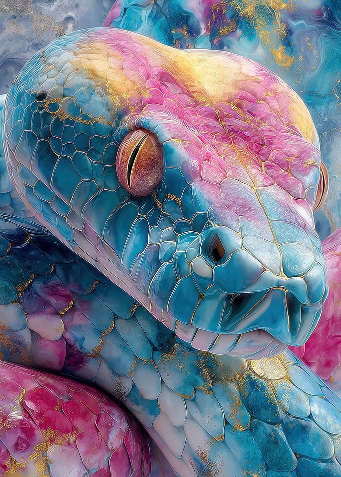 Colorful Snake Portrait