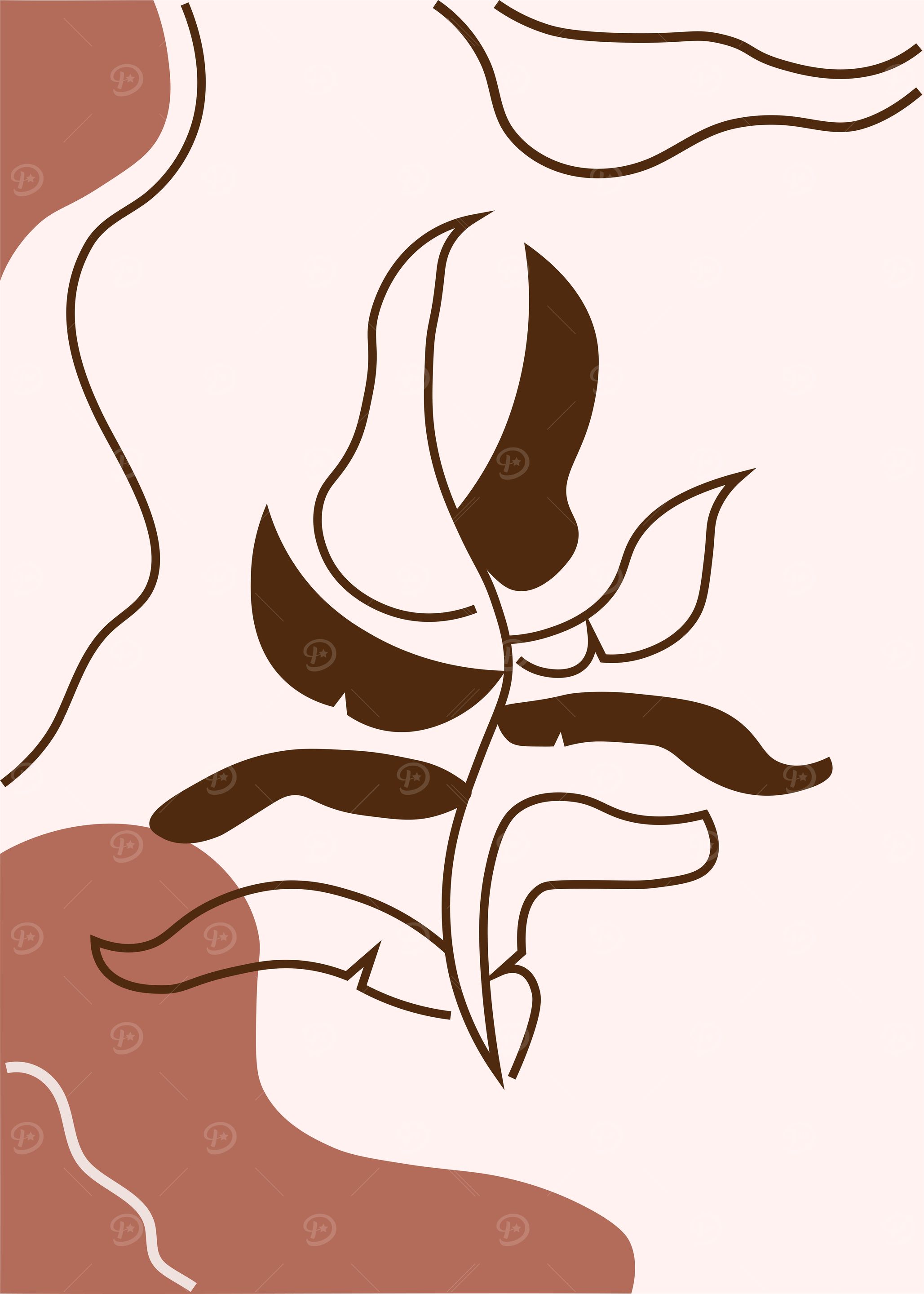 Minimalist Abstract Plant Art