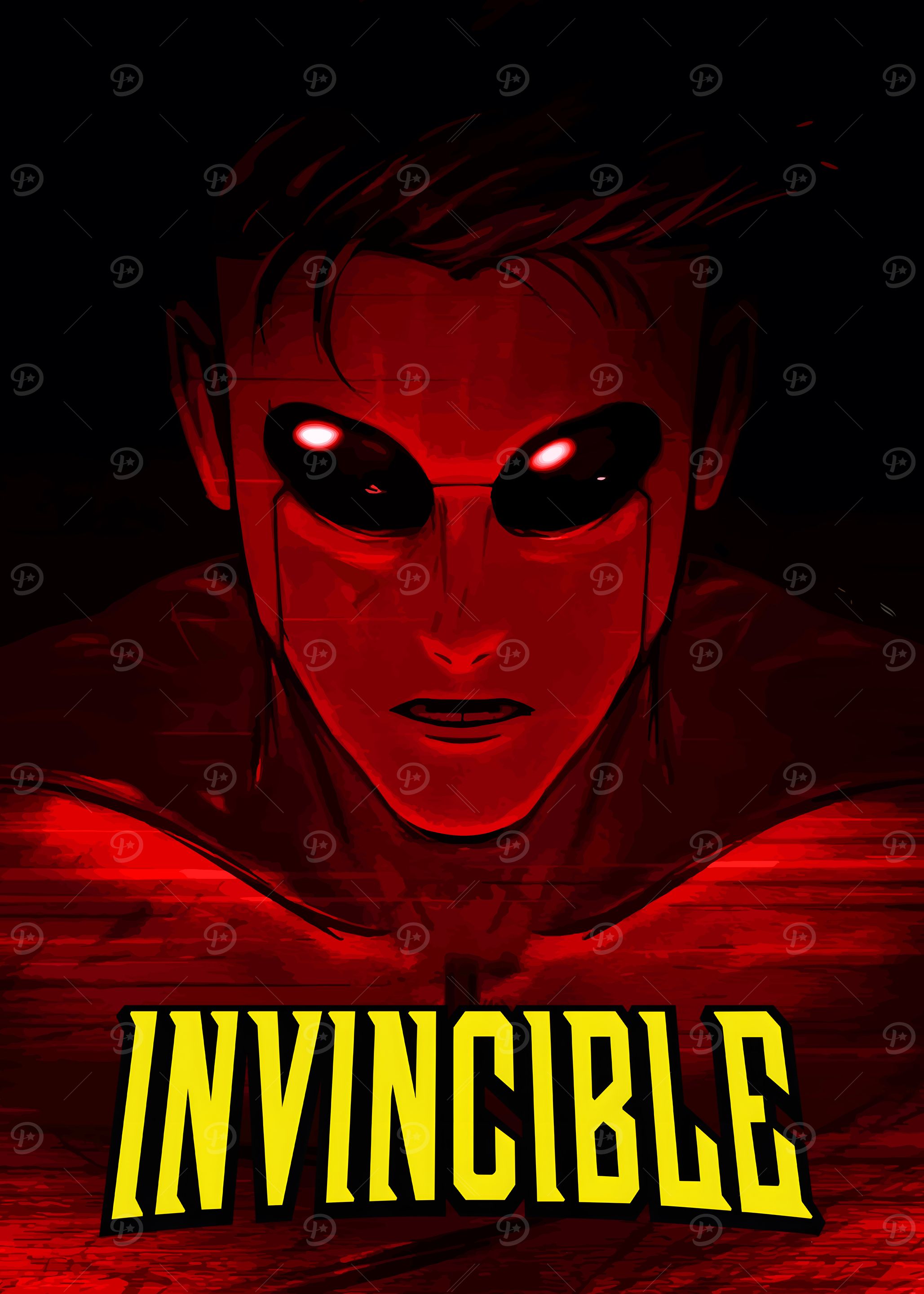 Invincible character portrait in red tones