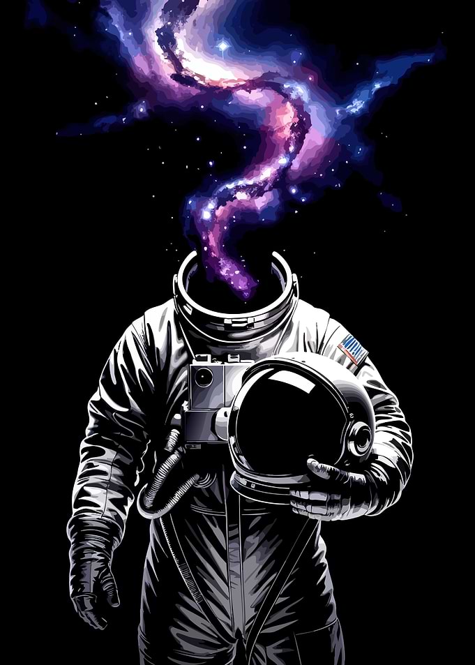Astronaut with Galaxy Head