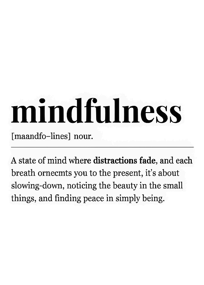Mindfulness Definition Typography Art Print