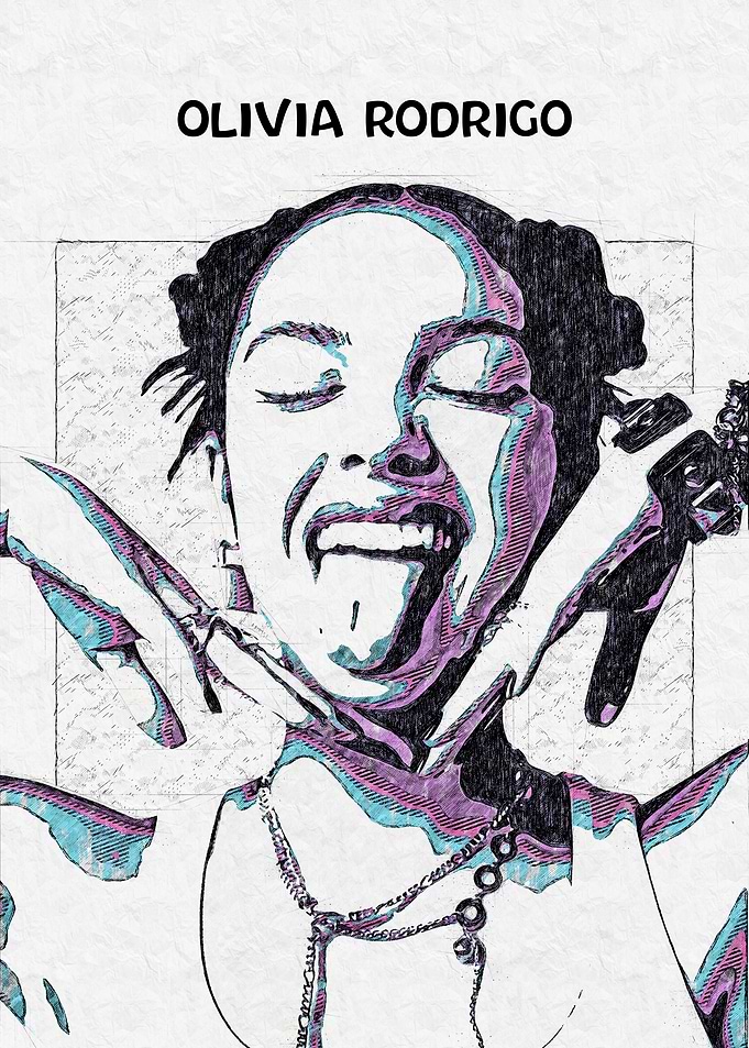 Olivia Rodrigo Portrait with Hands
