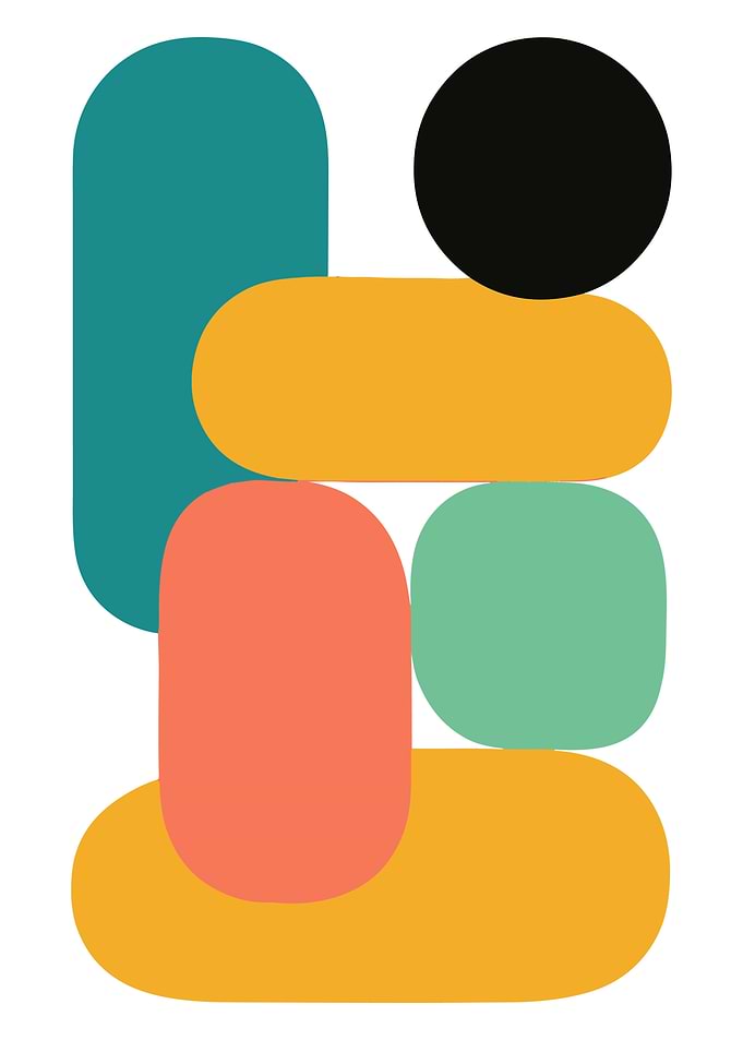 Abstract Geometric Shapes Composition