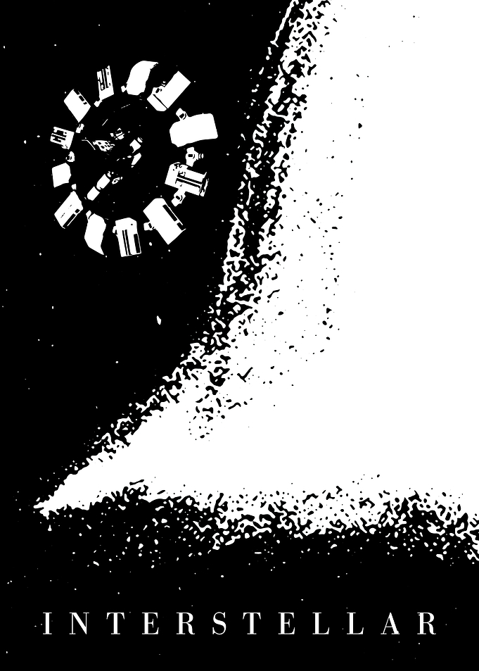 Interstellar Movie Poster Black and White
