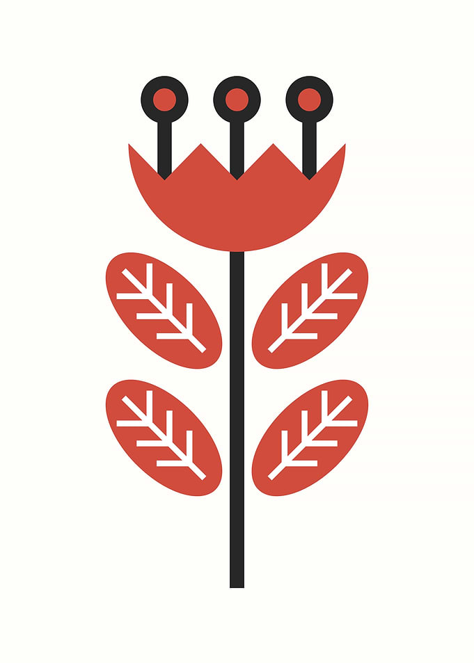 Minimalist Red Flower