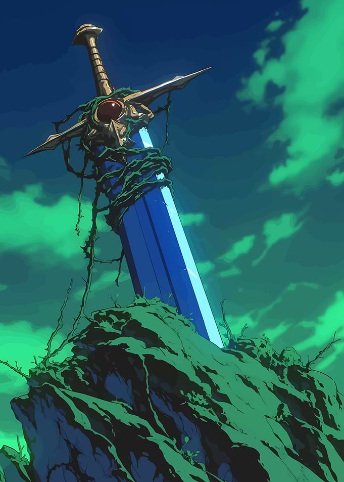 Sword in Stone Fantasy Illustration