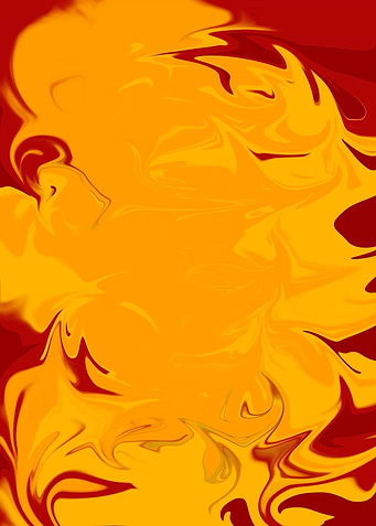 Abstract Swirls of Orange and Red