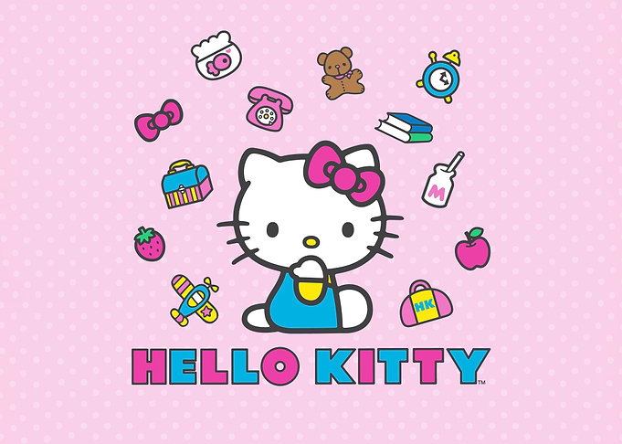 Hello Kitty Surrounded by Objects
