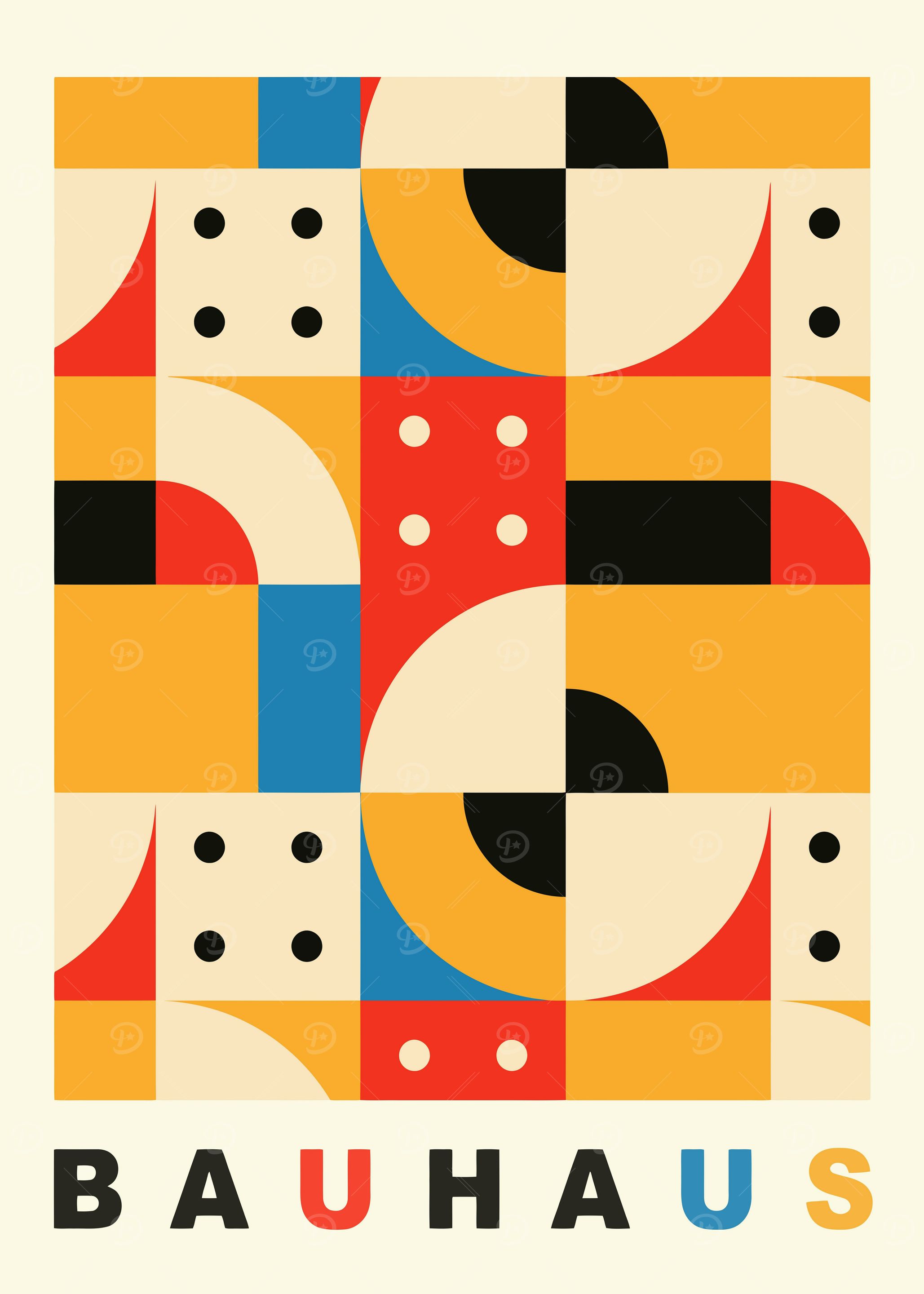 Bauhaus Geometric Abstract Art Poster