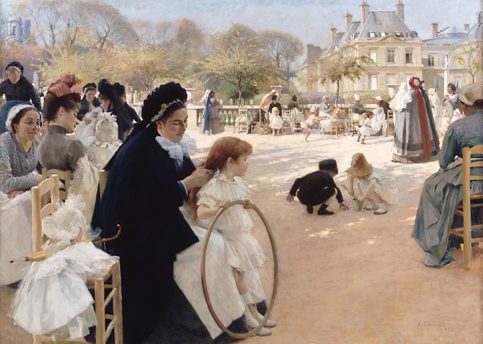 Children in the Luxembourg Garden Painting