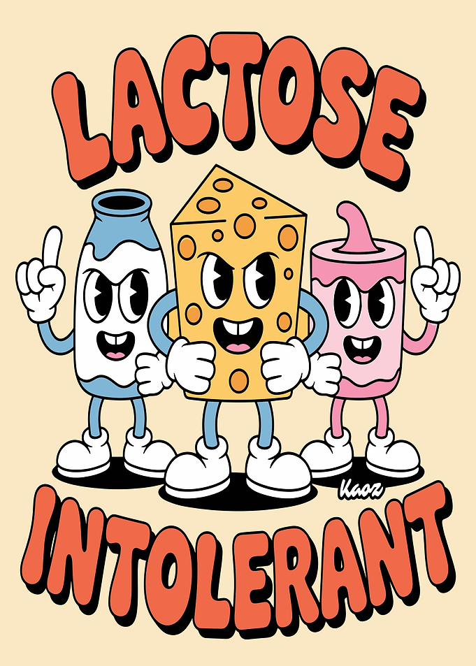 Lactose Intolerant Cartoon Food Characters