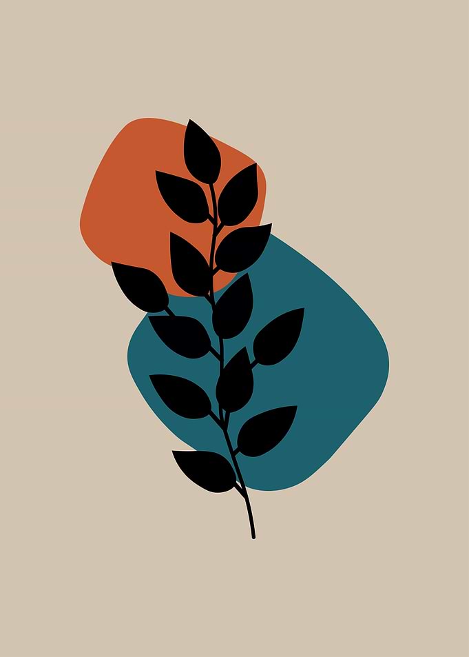 Abstract Leaf and Shapes Art