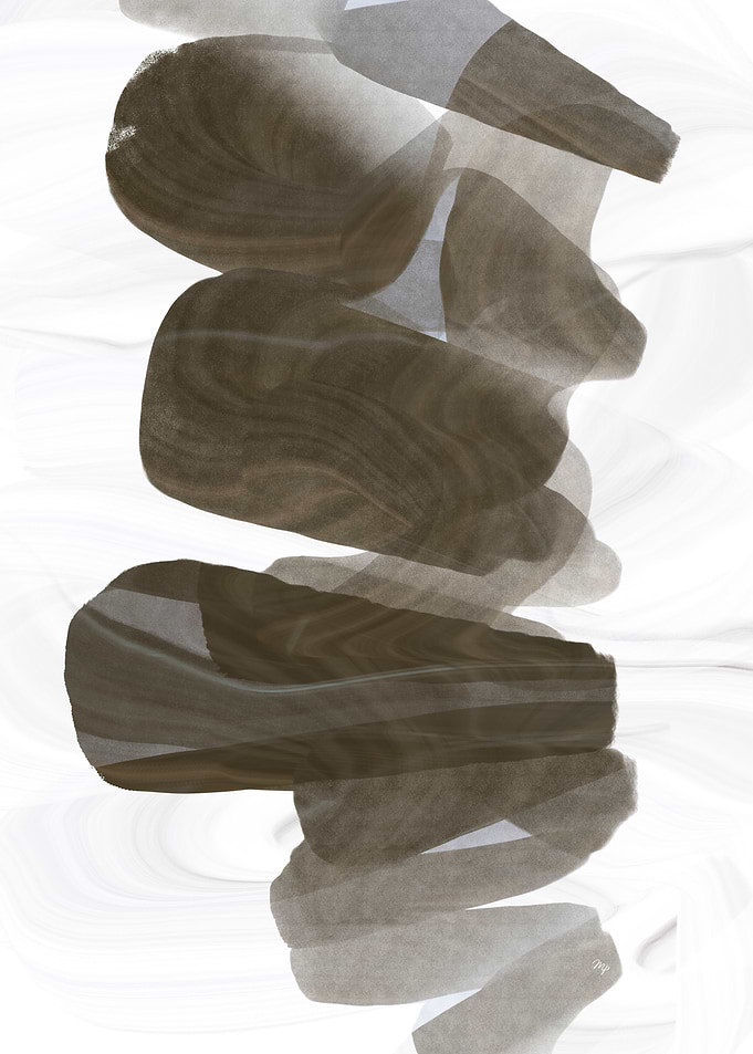 Abstract Black Ink Sinking