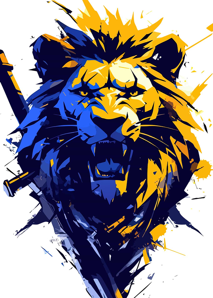 Abstract Lion Art
