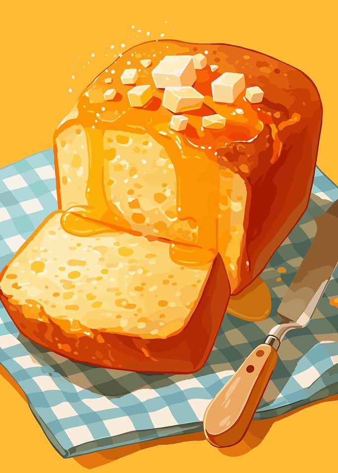 Delicious Honey Bread with Butter