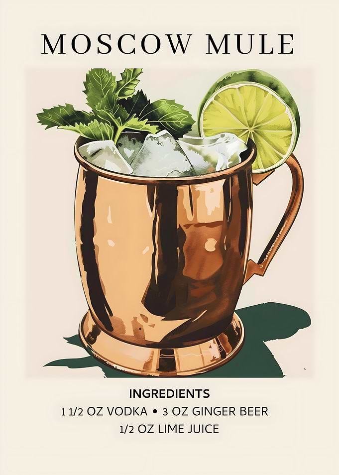 Moscow Mule Cocktail Recipe Illustration