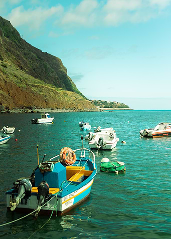 Boats in a Calm Bay, Portugal