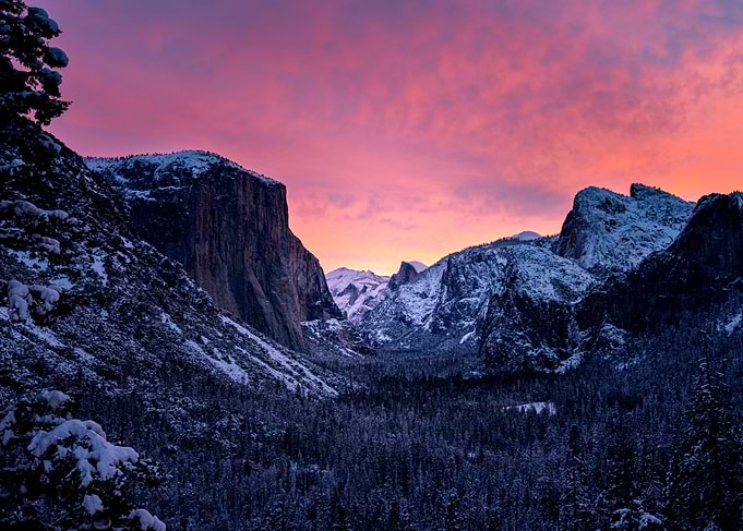 Yosemite Valley Winter Sunset
