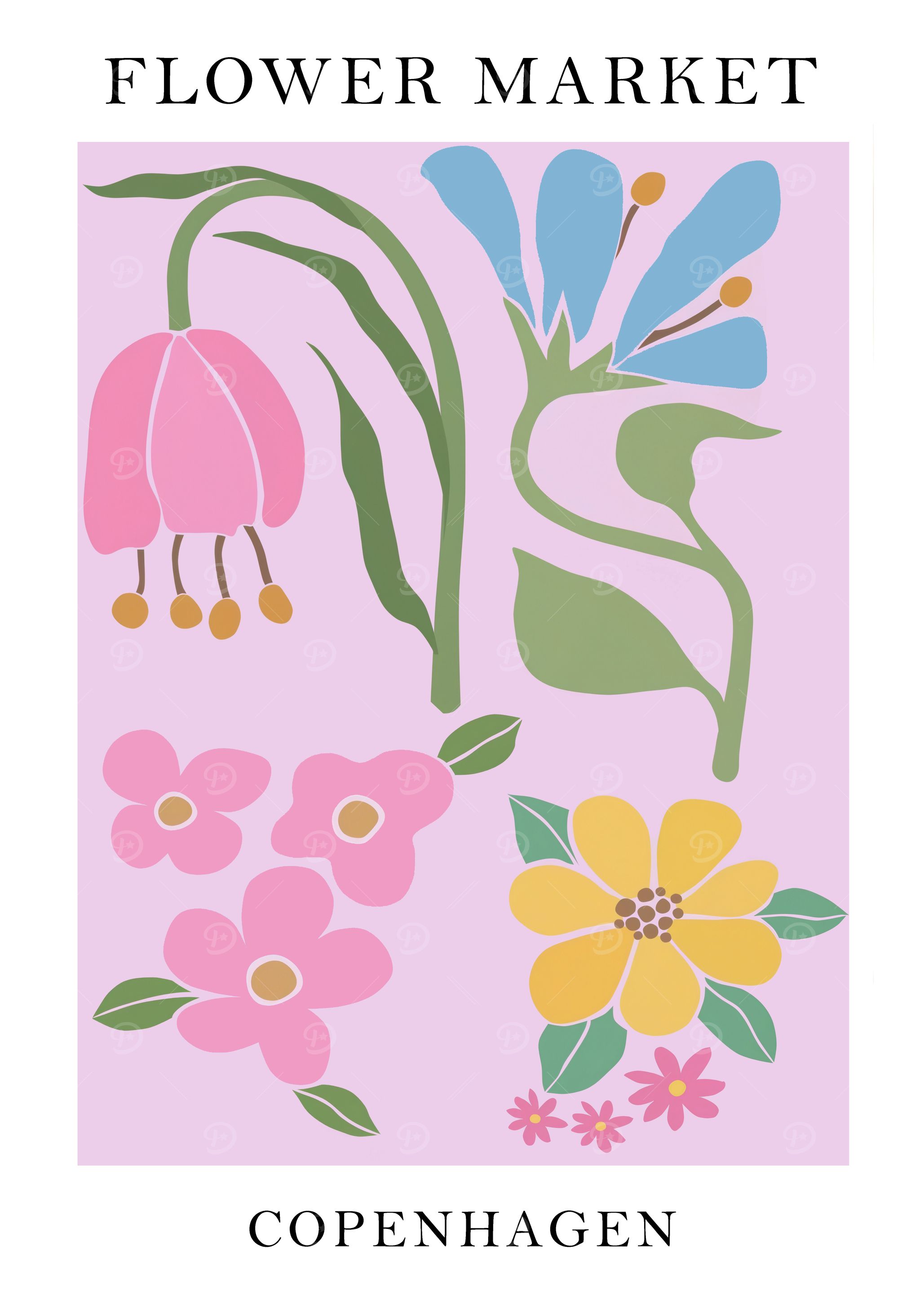 Flower Market Copenhagen Art Print