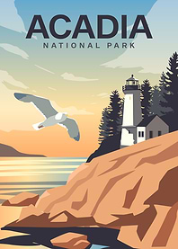 Acadia National Park Travel Poster