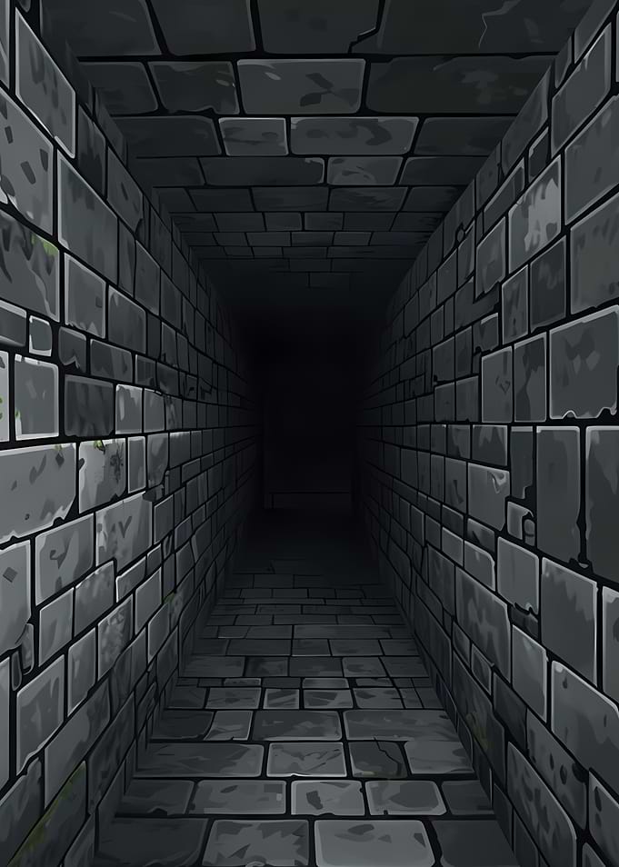 Dark Stone Dungeon Corridor Illustration