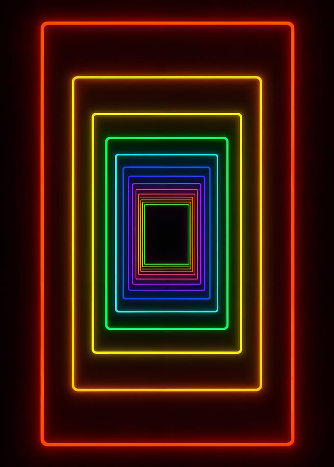 Neon Rectangles Tunnel