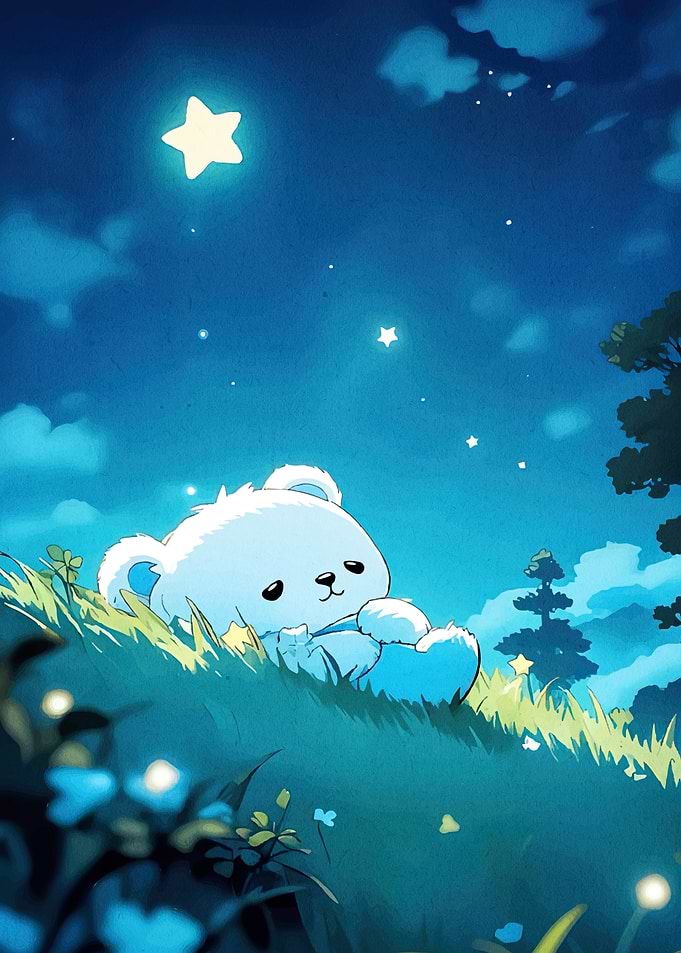 Bear Starry Night Sky