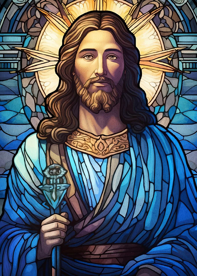 Stained Glass Style Jesus