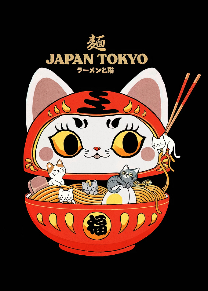 Daruma Cat Ramen Tokyo Japan