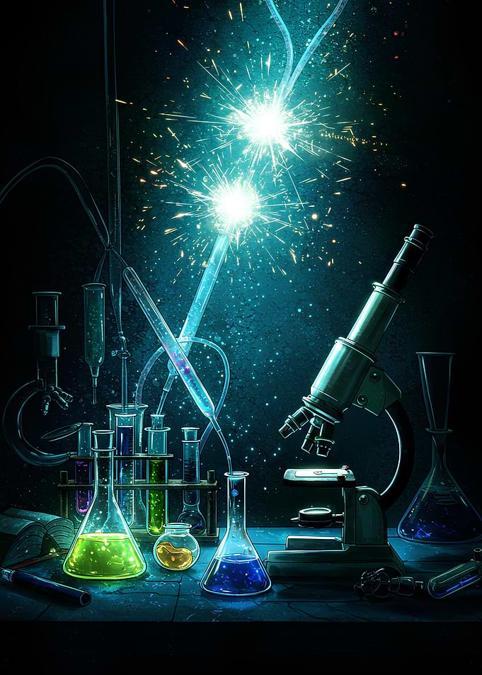 Laboratory Science Experiment with Microscope