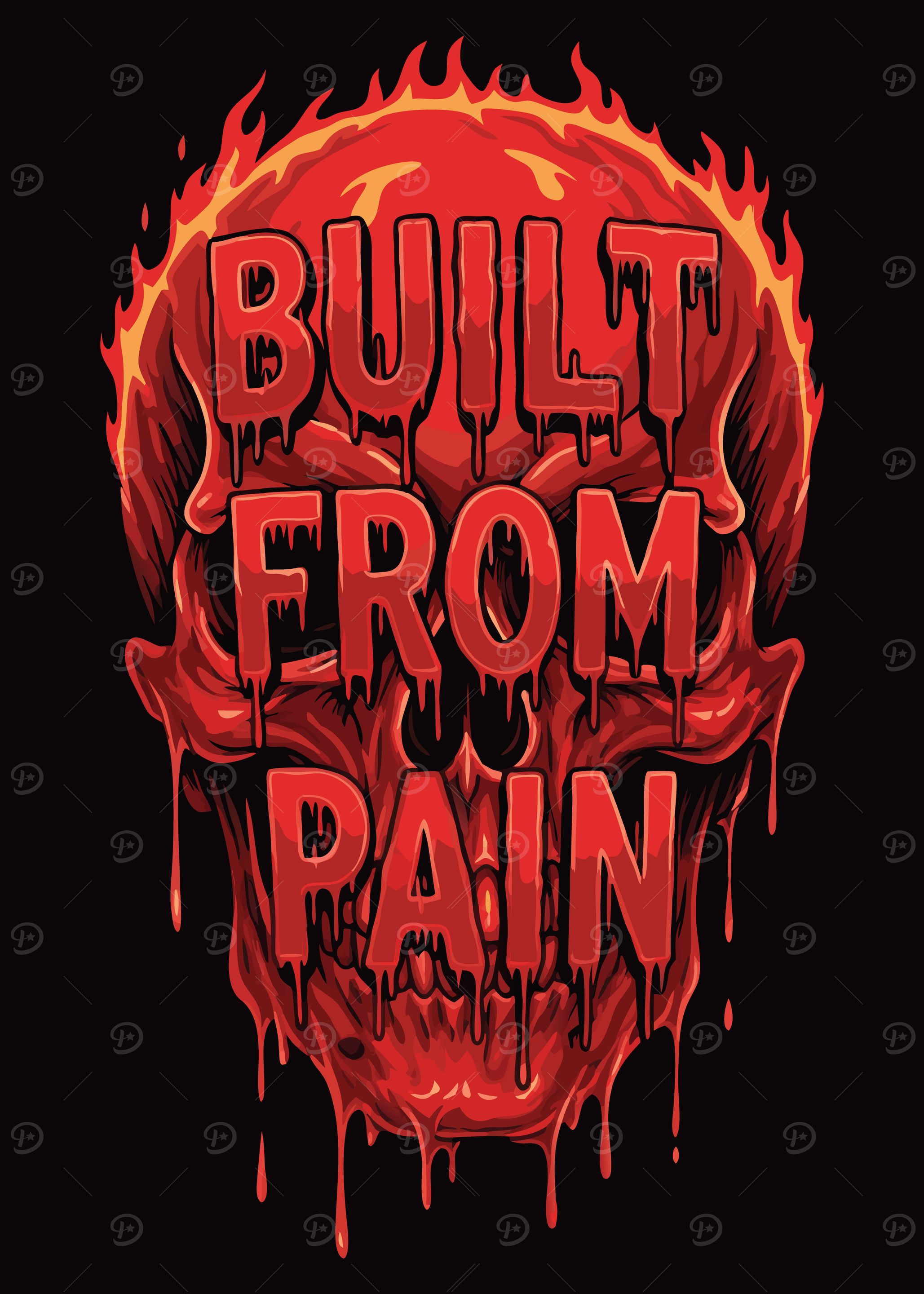 Built From Pain Skull Graphic