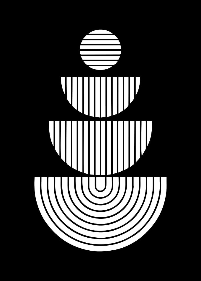 Minimalist Black and White Geometric Composition