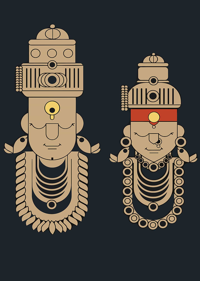 Stylized Hindu Deities Vector Art