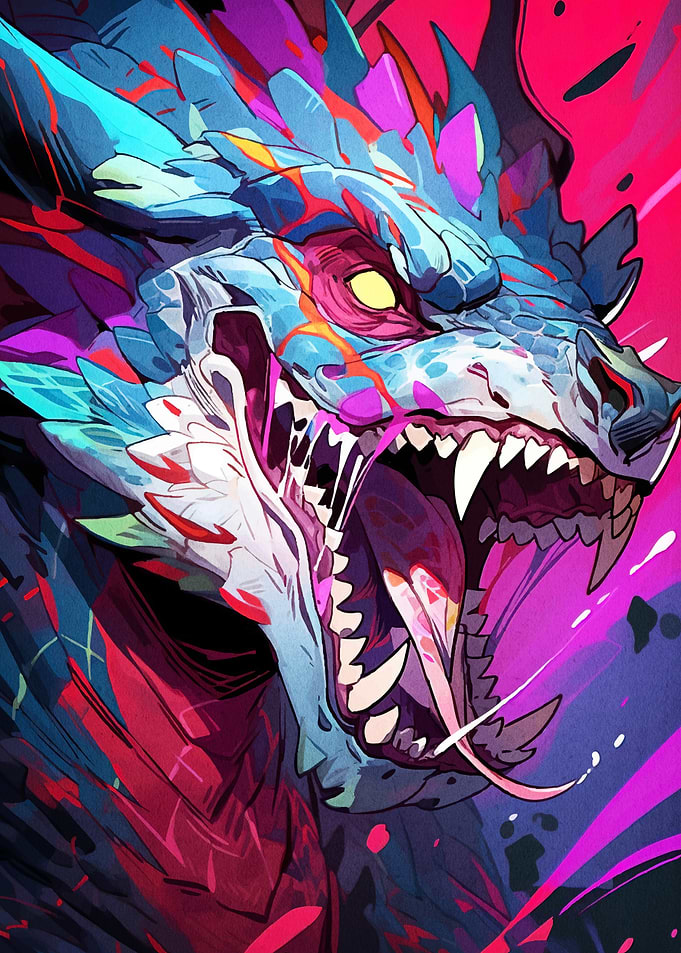 Colorful Dragon Head