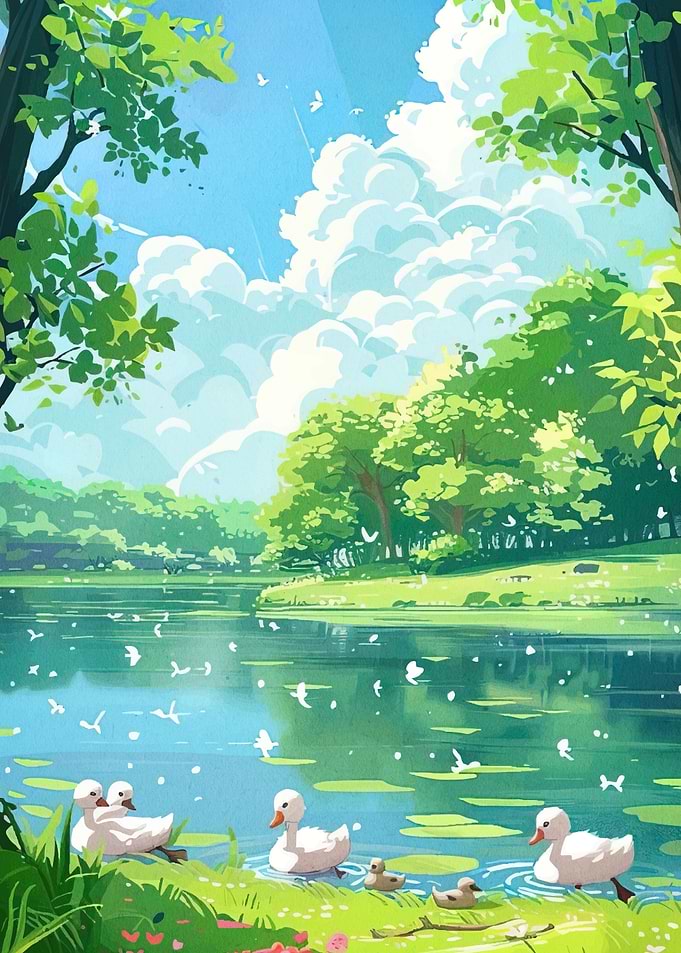 Peaceful Lake Ducks
