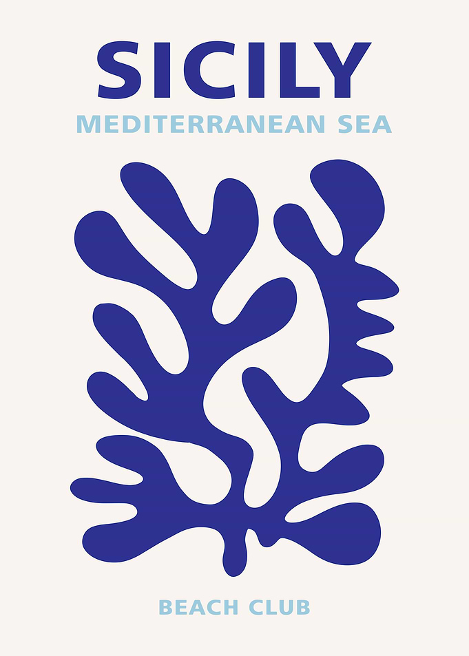 Sicily Beach Club Minimalist Art Print
