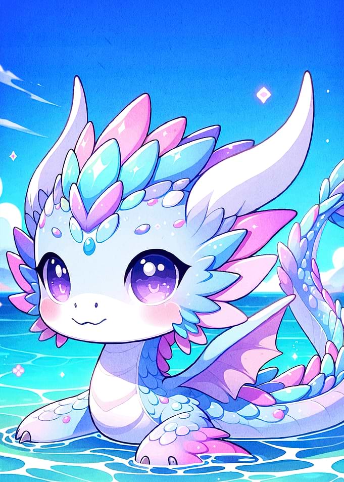 Cute Dragon Ocean