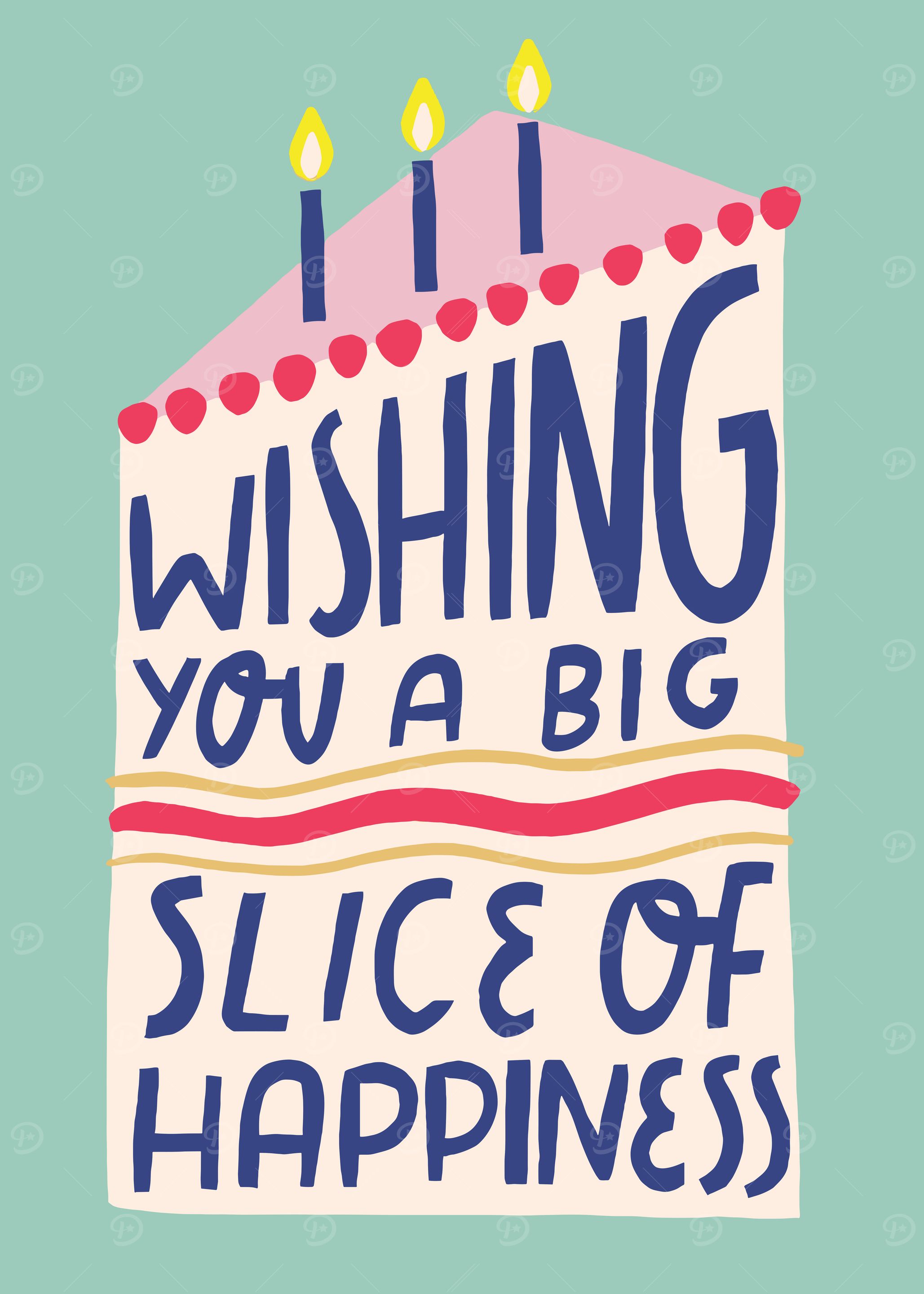 Wishing You Happiness Cake Slice