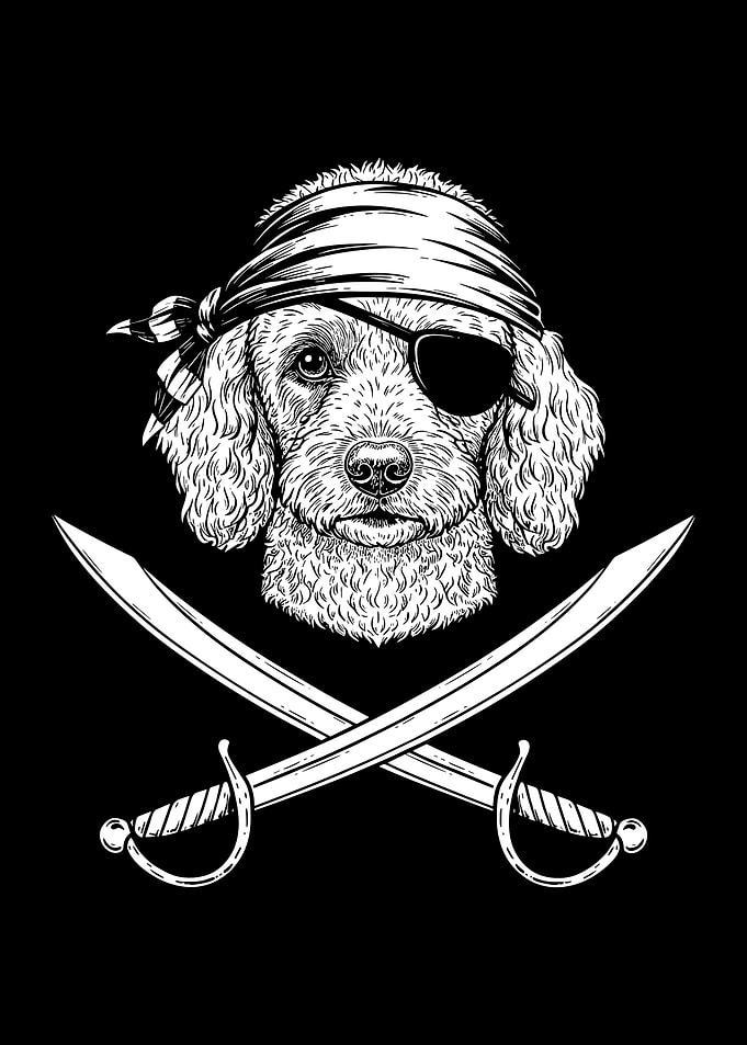 Pirate Dog with Swords