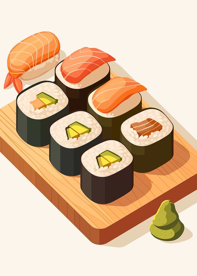 Sushi Platter with Wasabi