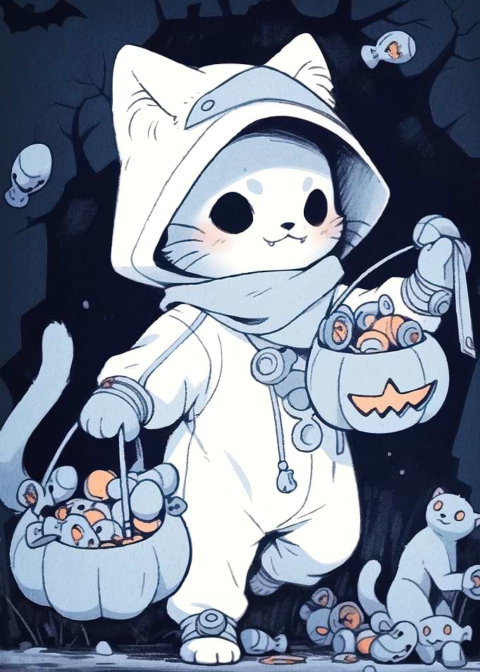 Halloween Cat Trick-or-Treating